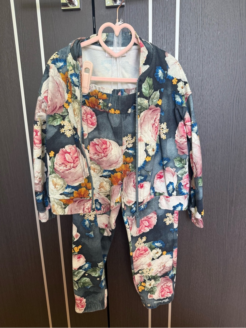 MonnaLisa Floral tracksuit with Pink and Blue Blooms